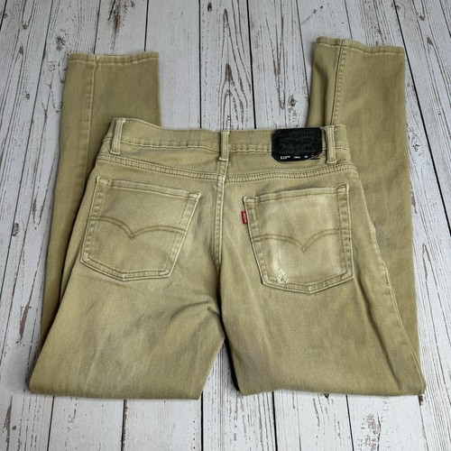 Levis 510 Jeans Boys 16 Reg 28x28 Khaki Denim Skinny Red Tab Pants Casual - Picture 4 of 11