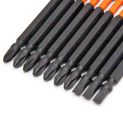 VOLKERS Bits Set 10 tlg doppelseitig Extra Lang 150 mm 1/4 KFZ Bit für Akkuschrauber