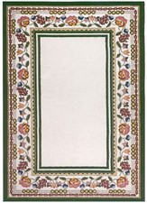 Brand New Tags Beautiful Handmade Ivory Border Wool Hook Rug Rug 4'x6' MSRP $360