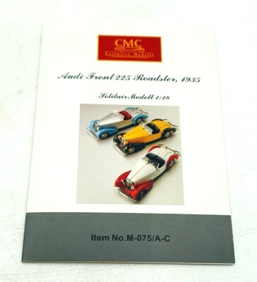 1/18CMC超精密ミニカー /Audi　Front225 ロードスター 1/18 モデルカー CMC 1935 アウディ Audi Front 225 Roadster