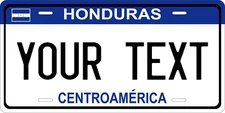 Honduras Blue License Plate Personalized Car Bike Motorcycle