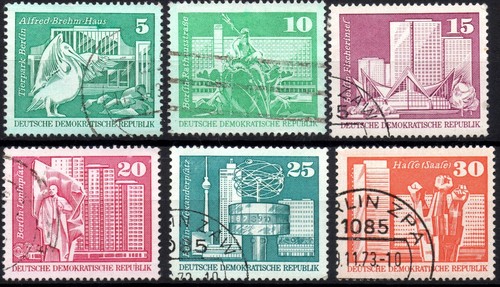 East GERMANY GDR 1972/1974 - Used 5/10/15/20/25/30 Pfg Buildings #DR5