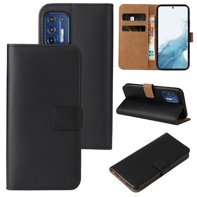 Handytasche für Motorola Moto G9 Plus Book Klapp Flip Cover Wallet Case Schwarz