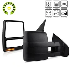 Pair Power Heated Tow Mirrors for 2007 - 2014 Ford F150 Turn Signal Puddle Light