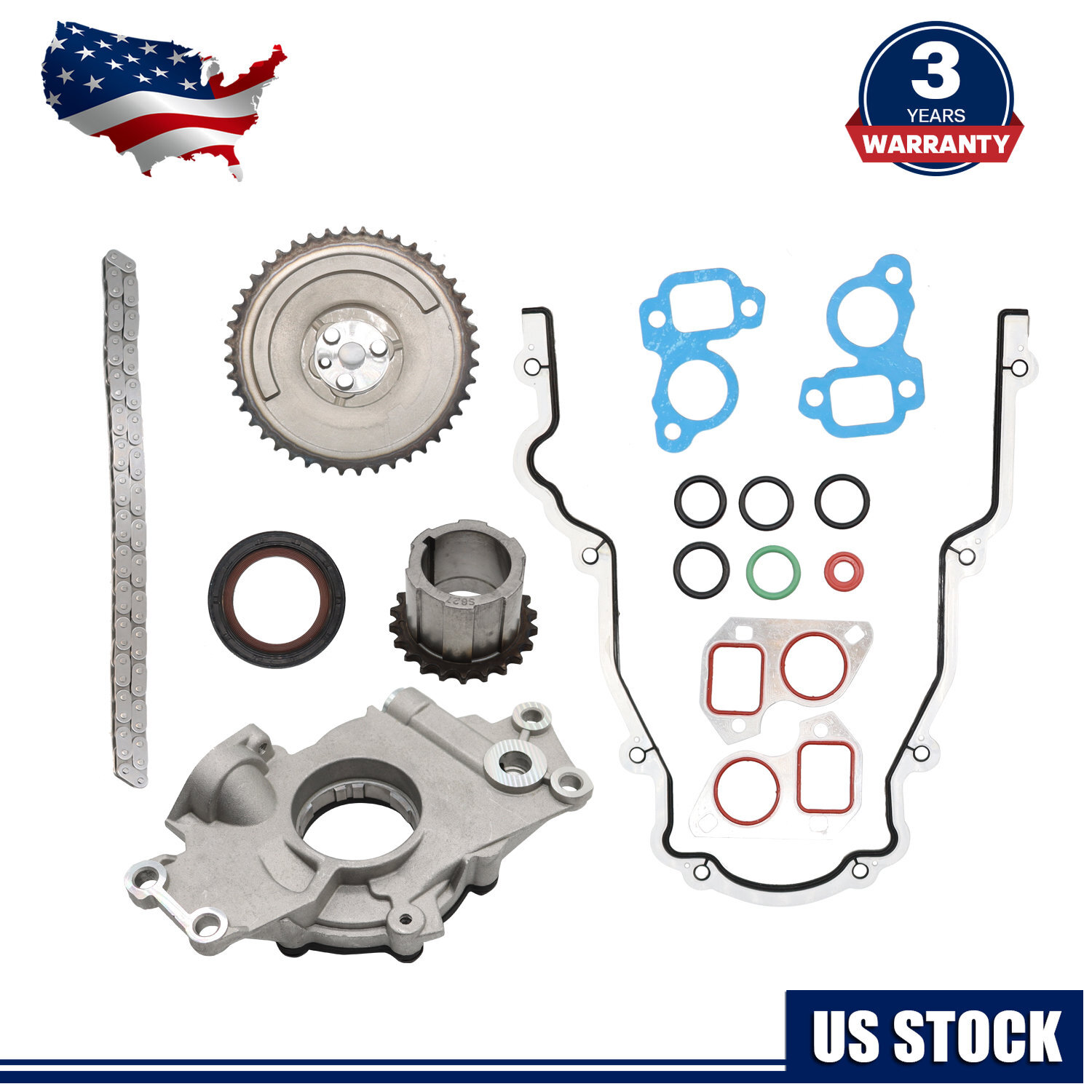 Oil Pump + Timing Chain +Gasket For Chevrolet GM 4.8L 5.3L 6.0L LS1 LS2