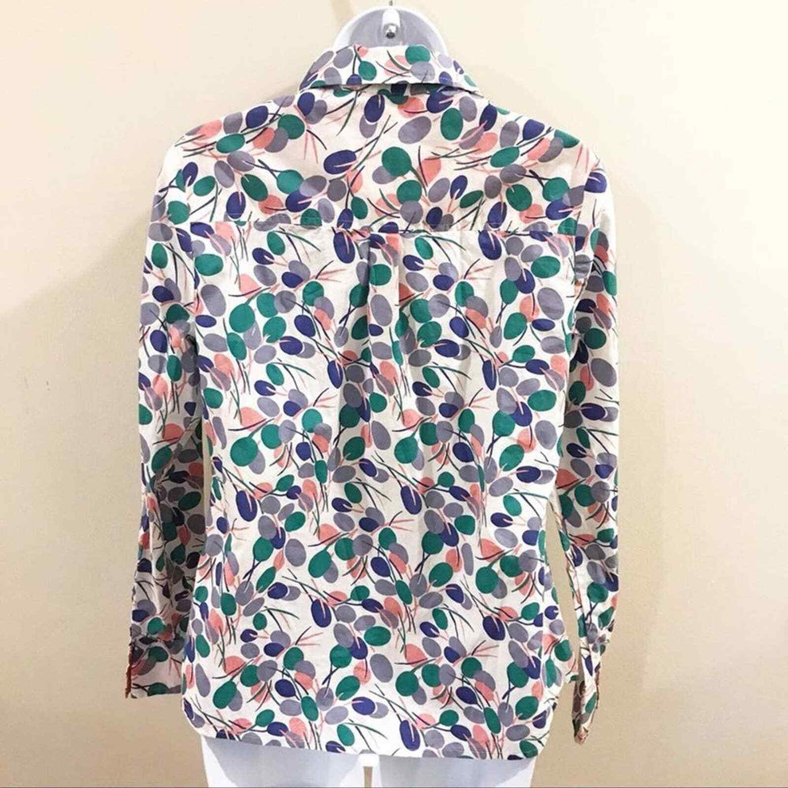 Boden Button Down Polka Dot Collared Long Sleeve … - image 6