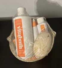 RARE Vintage 4pc set Vitabath Peach Enriched With Milk Moisturizing Gift Set NOS