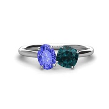 Tanzanite  London Blue Topaz Duo Engagement Ring 2 3/4 ctw 14K Gold JP:273627