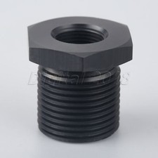 12-28 To 34-16 Threaded Fittings Oil Filter Adapter Aluminum Black Anodized