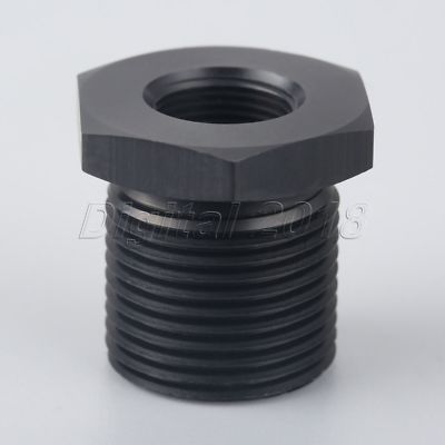 1/2-28 to 3/4-16 Threaded Fittings Oil Filter Adapter Aluminum Black Anodized