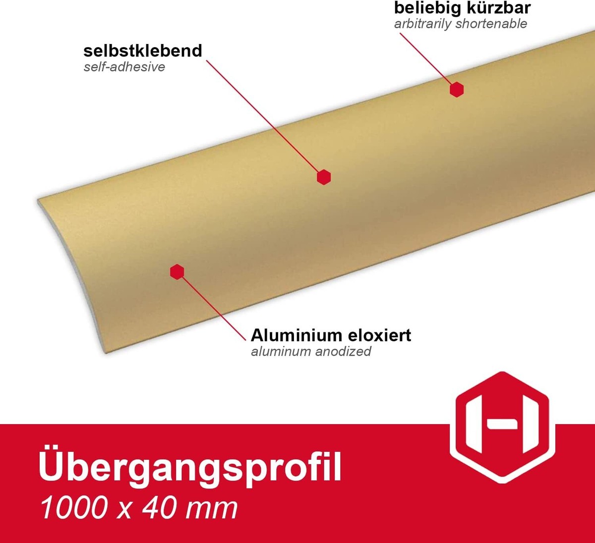Profilé de transition pour compensation de hauteur en aluminium