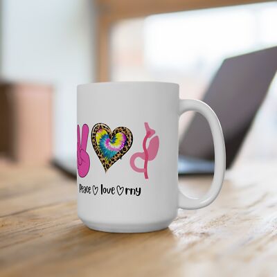 Peace Love RNY Gastric Bypass Bariatric Surgery Coffee Mug 15oz