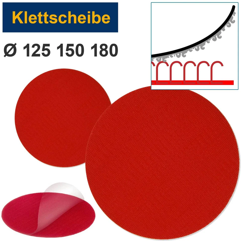 Klettverschluss Pad 125 150 180 mm für Schleifteller Stützteller Polierteller