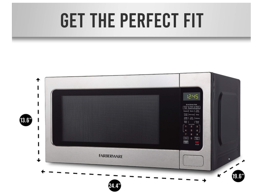 NEW Farberware Countertop Microwave 1100 Watts 2.2 cu ft Smart Sensor
