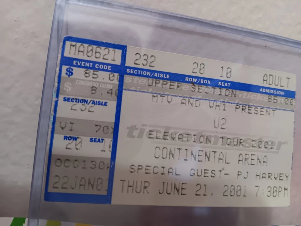 U2 Concert Tickets Lot Of 3 Elevation Tour June 21/22 Oct 28 2001 PJ Harvey NJ - Imagem 3 de 4