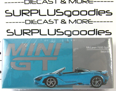 2024 Mini-GT Overseas Edition LHD Belize Blue McLAREN 750S Spider #MGT00812-L