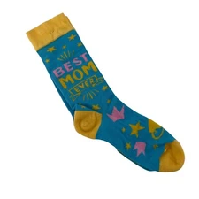Primitives by Kathy Socks Worlds Best Mom Blue Yellow Trophy Mothers Day Gift OS