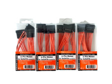 4-Pin Molex to 3xSATA Connector Sleeved Adapter Cable 8in LOT OF 4 