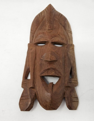 HANDGEMACHTE SCHÖNE BRAUNE HOLZ HANDGEFERTIGTE AFRIKANISCHE WANDBEHANG GESICHTSMASKE