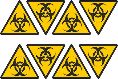 Biohazard 8 Aufkleber mit Danger Dreiecke, bedruckt, langlebig, für den Innen- u