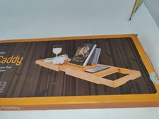 Bamboo Bath Tray Table Bathtub Caddy Tray Over the Tub Shelf Bath Holder Desk