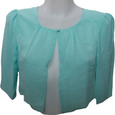 DAMEN BLUSE TRANSPRENT  BOLERO  SCHULTERJCKE FESTLICH BLUE MINT MANOUKIAN Gr. S