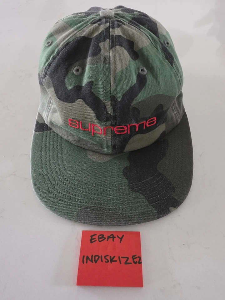 Gorra de campamento Supreme Camo 6 paneles con logotipo rojo con tirantes Foto 3 de 4
