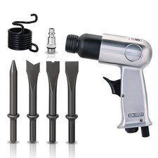 Silver 150mm Air Hammer Kit 4500 Bpm 4 Chisel Scraper Pneumatic Metalwork Tool