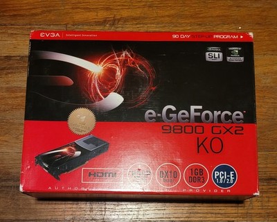 EVGA Nvidia e-GeForce 9800 GX2 KO 1GB Graphics Card With Box *Rare*