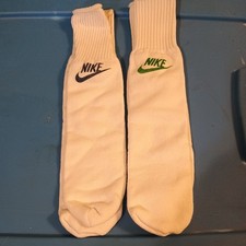 Vintage Nike Socks One Black One Green Swoosh Logo 15" Tube Crew