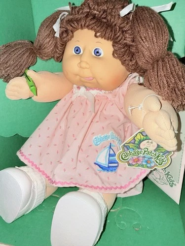 Vintage HTF(!!) Cabbage Patch Kid w/ PINK ROSEBUD SAILBOAT DRESS A/O in Box