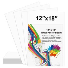 12x18 White Poster Board 10 Pack, 250 GSM, Art Projects Scrapbooking