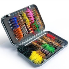 80 pcs YDIUDL 3rd Gen Fly Fishing Flies Kit - Hand-Tied Dry Flies for Trout, Bas