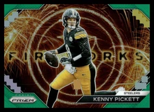 2023 Panini Prizm Fireworks Green #F-9 Kenny Pickett Pittsburgh Steelers