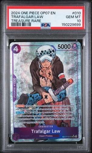 PSA 10 TRAFALGAR LAW TREASURE RARE (ST10-010)(TR)(OP07) One Piece Card
