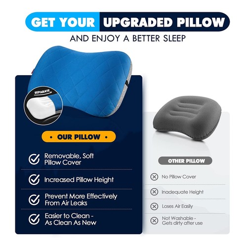 Ultralight Inflatable Washable Pillow with Removable Cover for Neck Lumber Su... - Picture 2 of 8