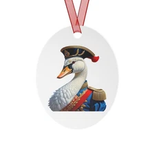 Nutcracker Swan Metal Ornament Christmas Tree Holiday bird watcher lover avian