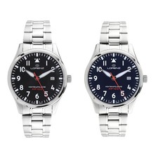 Lorenz Montenapoleone Pilot Orologio da uomo al quarzo Swiss Made in acciaio