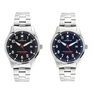 Lorenz Montenapoleon Pilot Herrenuhr Quarz Swiss Made Stahl
