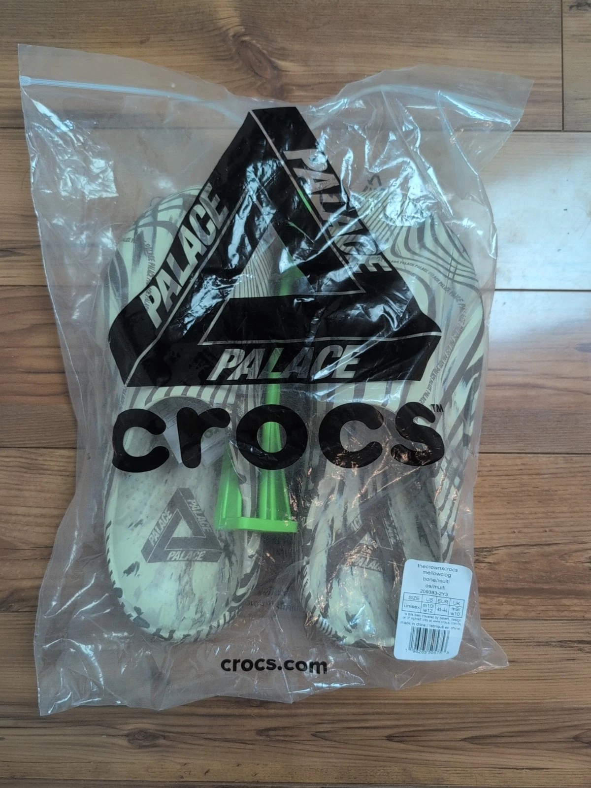 Palace x Crocs Mellow Recovery Clog Bone Size Mens 10 Or Womens 12 Brown