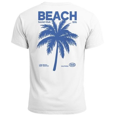 Herren T-Shirt Backprint Sommer Funshirt mit Palmen Print Retro Typografie  
