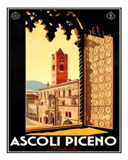 Vintage Ascoli Piceno Italy Travel Wall Art Poster Premium Quality