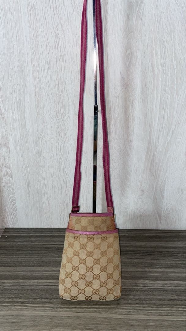 GUCCI Shoulder Bag GG Pattern Canvas Leather Pink Beige Shoulder Bag C-251215-14 thumbnail 19