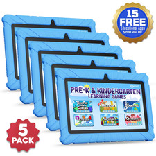  5 Pack  7" Kids Tablet 2025 Model with Epic  Lingokids, Educational Android