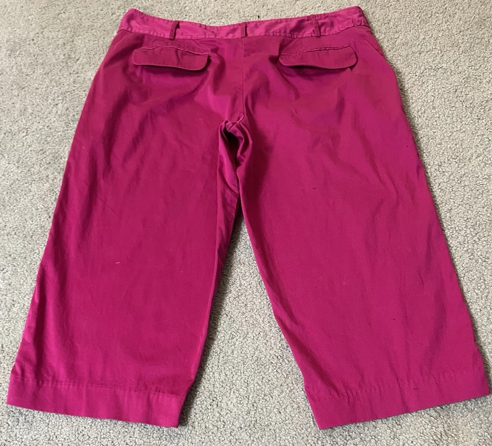 Pantalones capri Y2K George para mujer talla 16 bolsillos magenta ocio ciudad informales Foto 2 de 4
