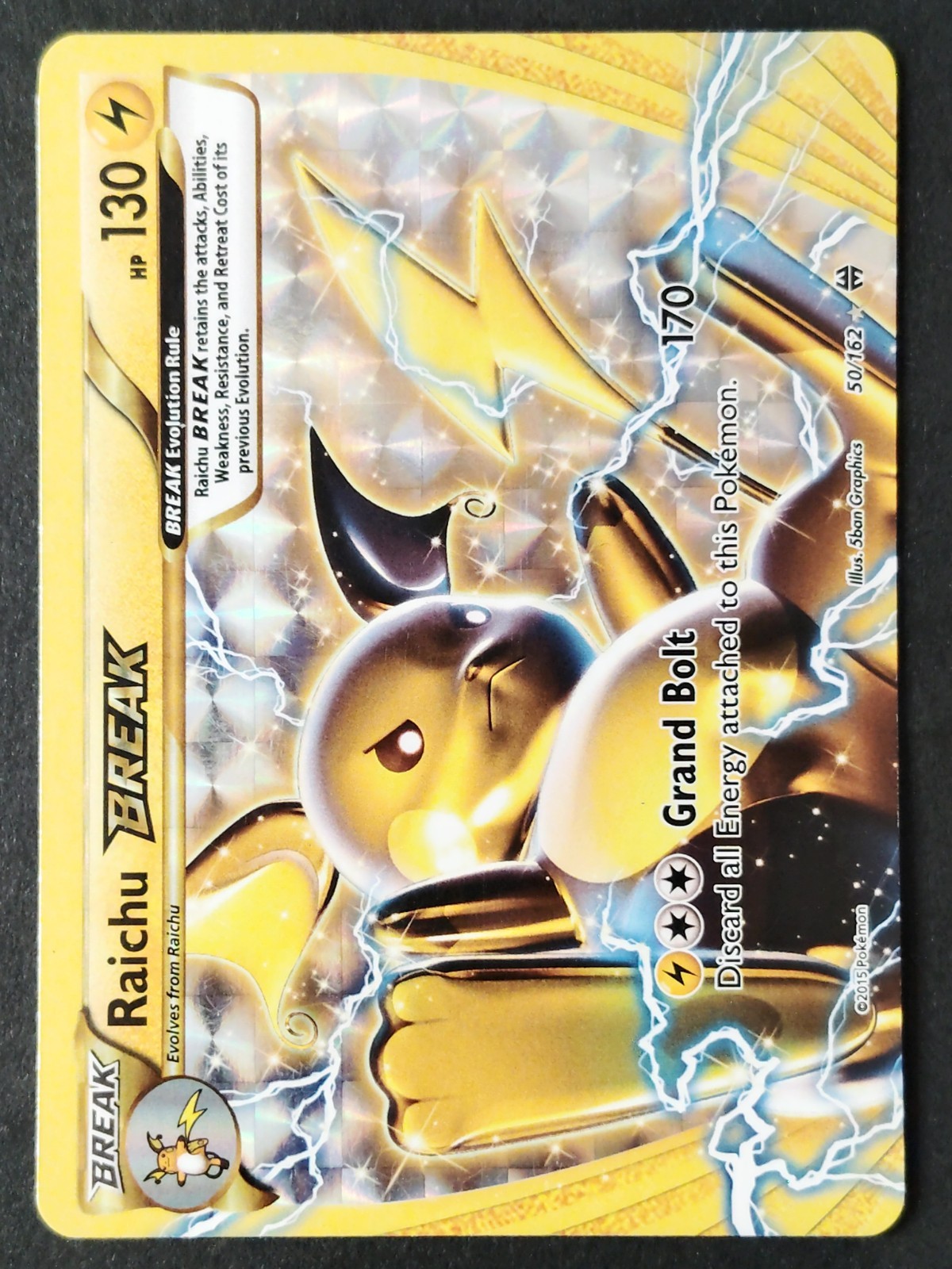 Pokémon TCG Raichu Break 50/162 Holo Card Breakthrough Series 2015