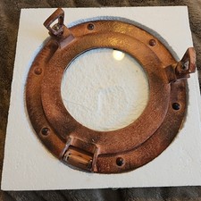 NEW 9'' Nautical Ship Window Porthole Wall Decor Rustic Brown Coastal Theme