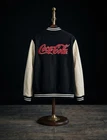 VTG Coca-Cola Varsity Jacket Snap Front Black/White/Red 1886 EST Bottle Patch