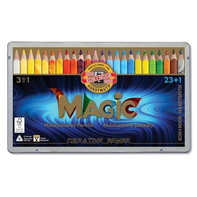 Koh-I-Noor Magic Jumbo Triangular Coloured Pencil, Pack of 24 Koh-I-Noor Magic Jumbo Triangular Coloured Pencil, Pack of 24