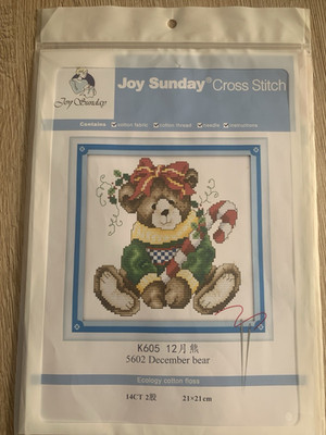 Joy Sunday Kreuzstich-Stickpackung Tiere Motiv 502 December Bear 14CT 21x21